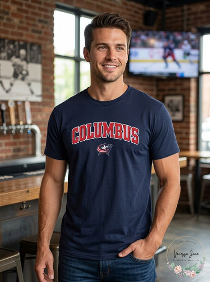 NHL Columbus Blue Jackets Mens Cotton Tee, X-Large, Navy