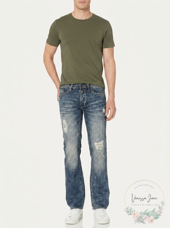 Buffalo David Bitton Mens Driven Relaxed Straight Worn Denim, Size 34X34
