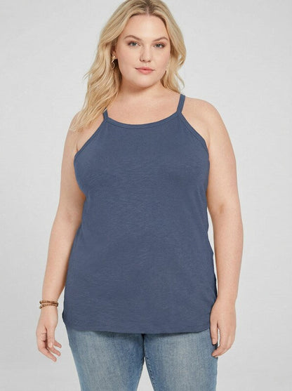 Aveto Trendy Plus Size Halter Tank Top, Size 2X
