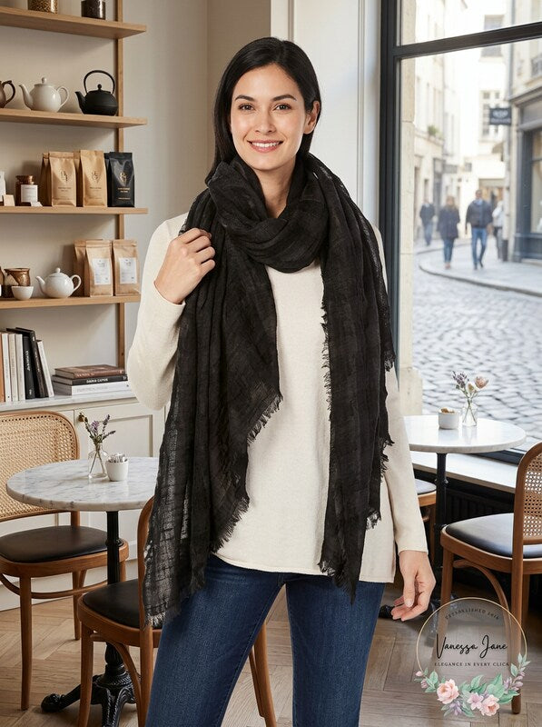 Cejon Basketweave Gauzy Travel Scarf &amp; Wrap One Size