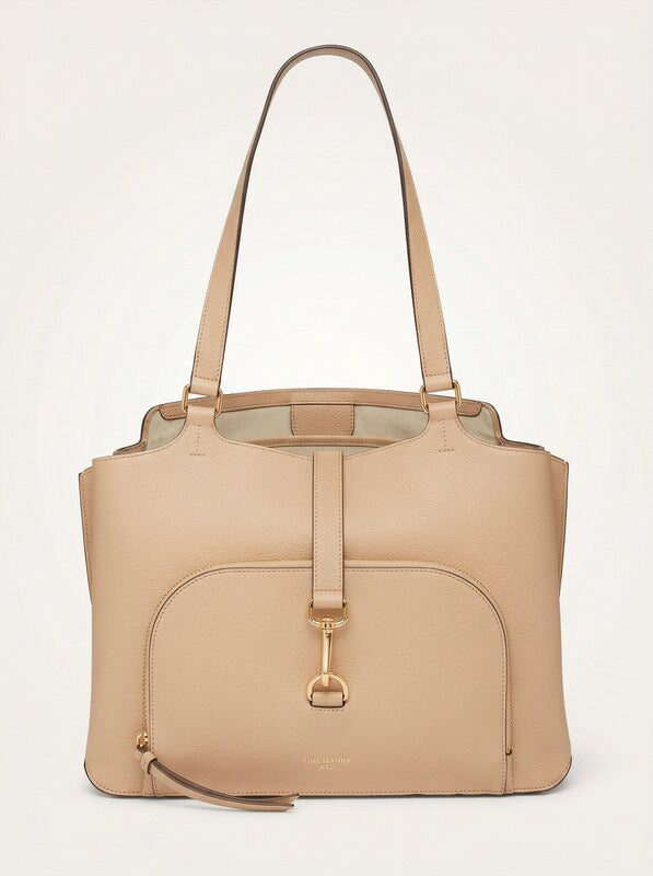 Dkny Paris Large Tote Leather Satchel Handbag Driftwood