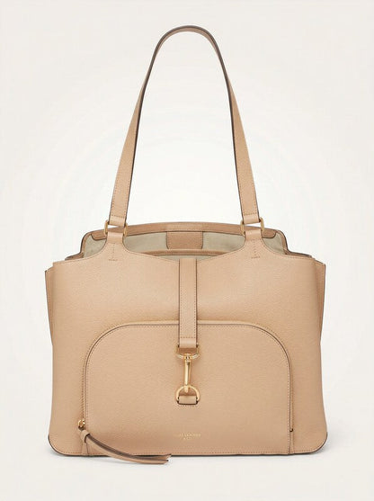 Dkny Paris Large Tote Leather Satchel Handbag Driftwood
