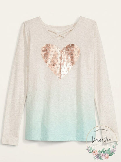 Epic Threads Big Girls Ombre Heart T-Shirt, XL (16)