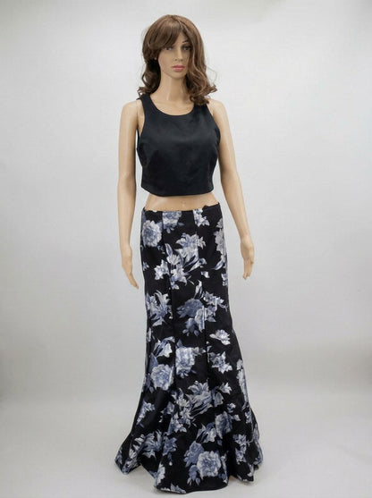 Sequin Hearts Juniors 2-Pc. Satin and Floral-Print Gown Size 11