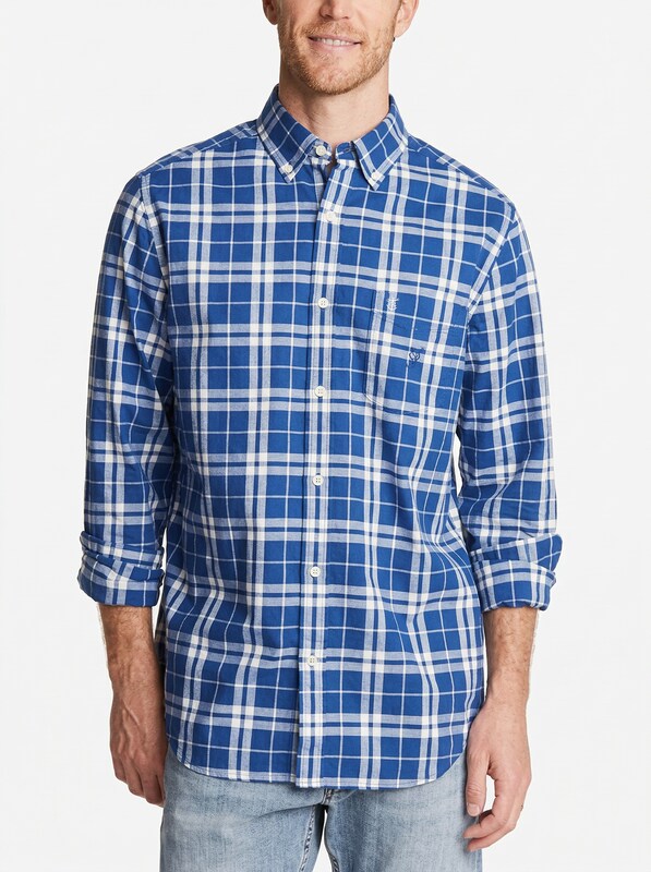Nautica Mens Classic Fit Stretch Poplin Shirt In Plaid, Size Large