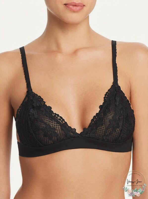 Aqua Lace Bralette, Black, Size XS