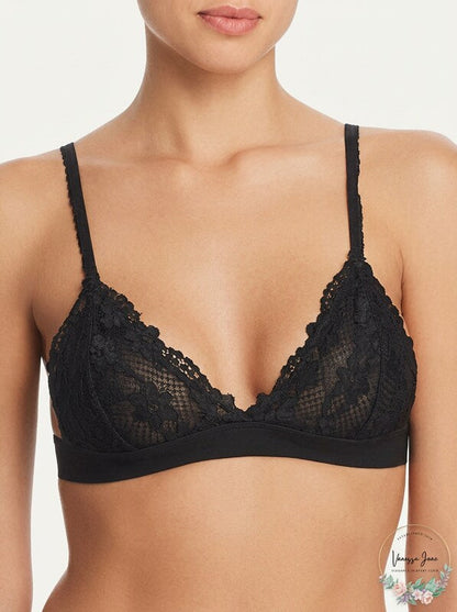 Aqua Lace Bralette, Black, Size XS