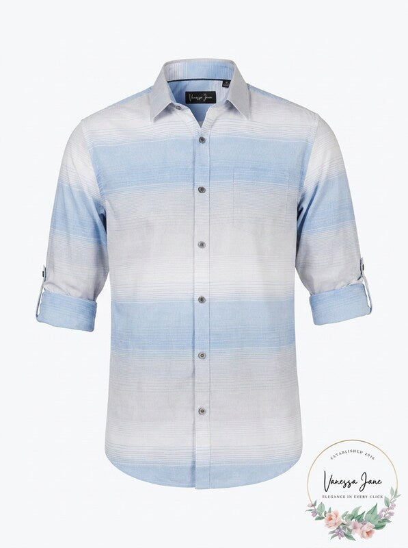 Alfani Mens Regular-Fit Ombré Stripe Shirt, Size XXL