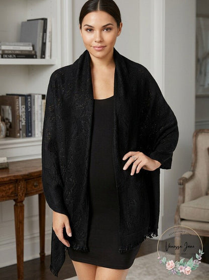 Calvin Klein Lurex Twill Evening Wrap