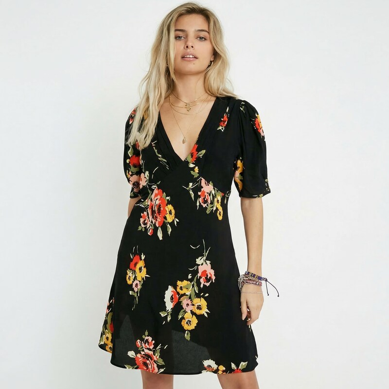 Free People Neon Garden Mini Dress , Size 2