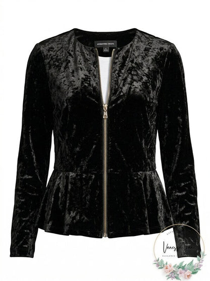 International Concepts Velvet Peplum Jacket, Size Medium