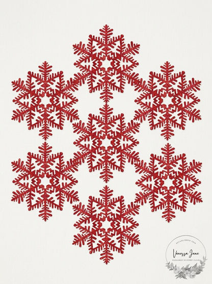 Amscan Snowflake 11Inches Decorations, Glitter Red, 11/Pack