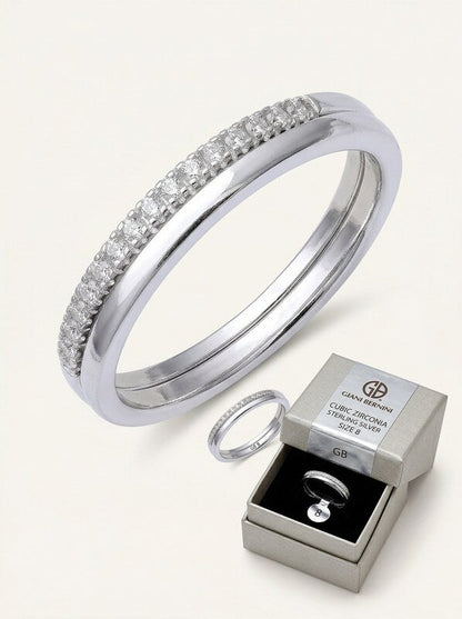 Giani Bernini Cubic Zirconia Band in Sterling Silver, Size 8