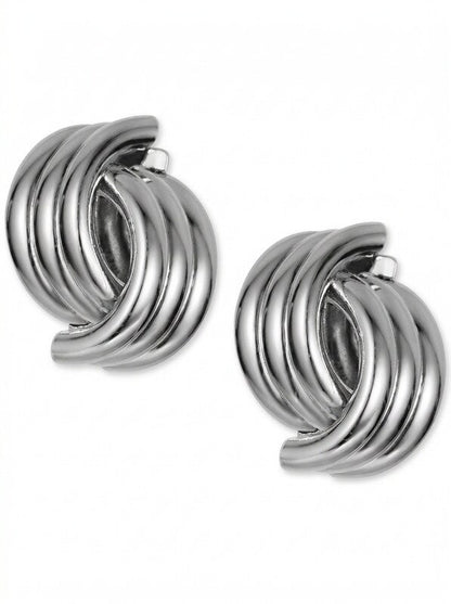 Charter Club Silver-Tone Triple-Ring Drop Earrings