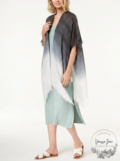 Steve Madden Ombre Metallic-Stripe Boho Wrap &amp; Cover-up One Size