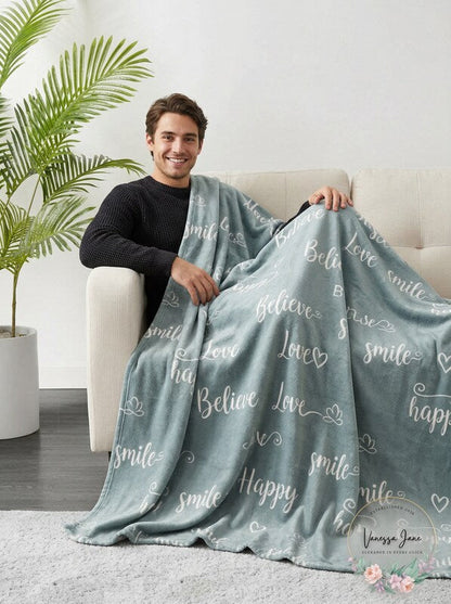 Novelty Print Fleece Throws – Words To Live By