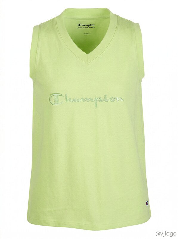 Champion Big Girls Script Logo Tank Top - Bright Green, Size XL