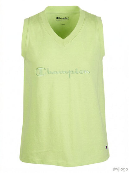 Champion Big Girls Script Logo Tank Top - Bright Green, Size XL