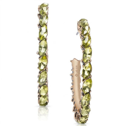 Charter Club Gold-Tone Medium Navette-Stone Open Hoop Earrings