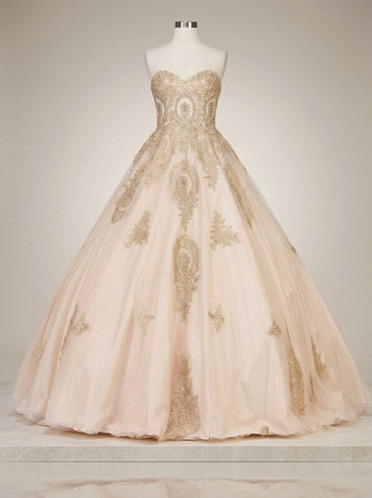 Dancing Queen Juniors Rhinestone Appliqué Gown, XL/Blush