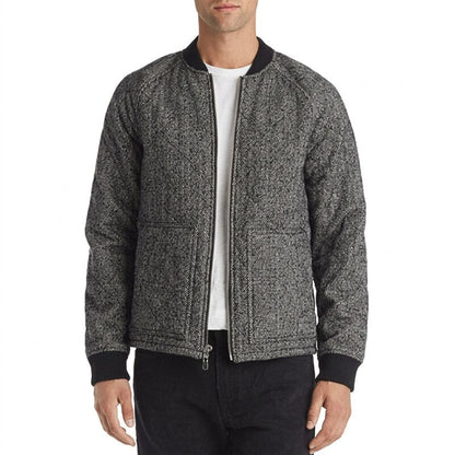 Frame Herringbone Bomber Jacket, Size Large