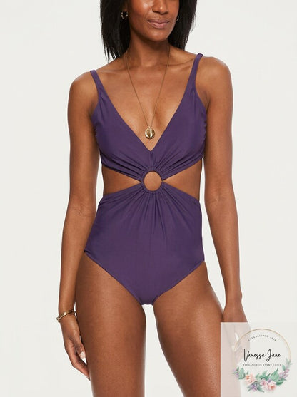 Bar III Ring Monokini One-Piece Swimsuit, Size Small