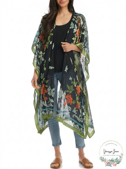 Karen Kane Womens Textured Floral Kimono, OS