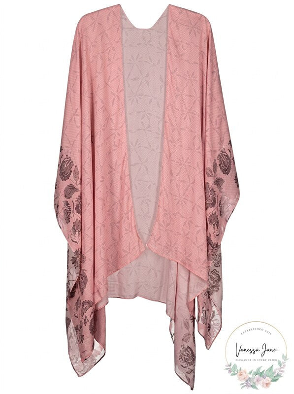 Rebecca Minkoff Womens Sweater One Shibori Paisley Ruana Wrap Pink One Size