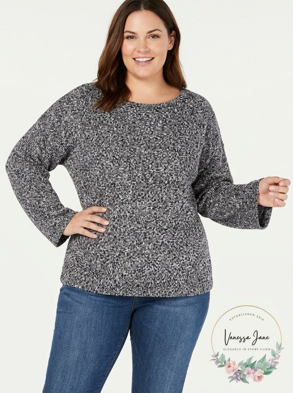 Style &amp; Co Plus Size Relaxed Marled Sweater, Size 3X