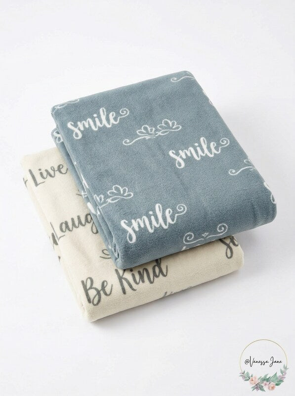 Novelty Print Fleece Throws – Words To Live By
