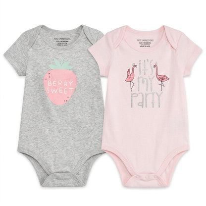First Impressions Baby Girls Its My Party Graphic Bodysuit, 2Pack, Size Newborn