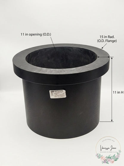 HDPE Flanged Adapter 11 in opening, 15 in Rad. 11 in H