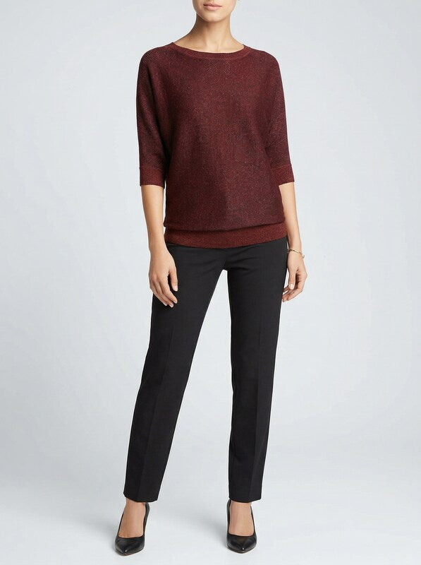 Hugo Boss Farih Metallic Sweater, Dark Red, Size Small