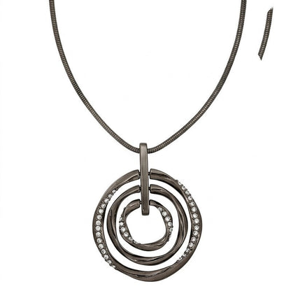 Alfani Hematite-Tone Pave Multi-Circle Pendant Necklace