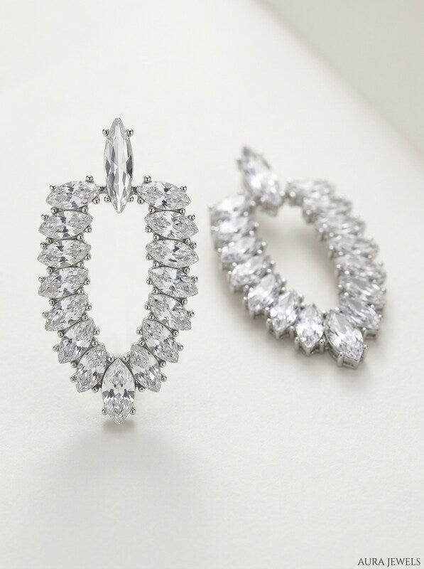 INC International Concepts Silver-Tone Crystal Doorknocker Drop Earrings