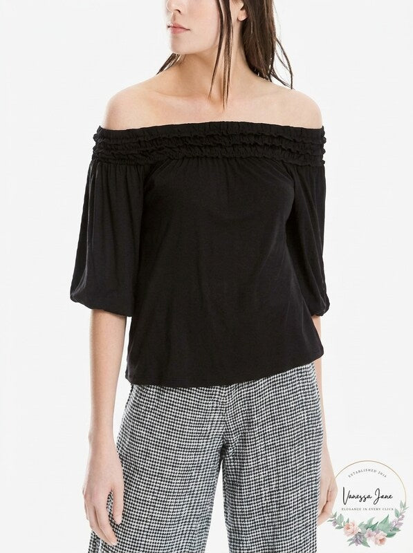 Max Studio London Jersey Off-The-Shoulder Top,Size Small