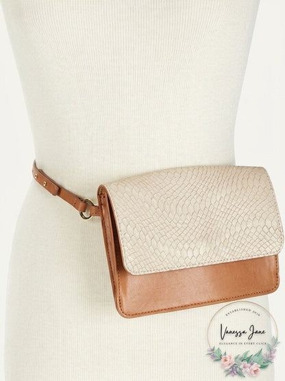 INC International Concepts Smooth &amp; Python-Embossed Fanny Pack