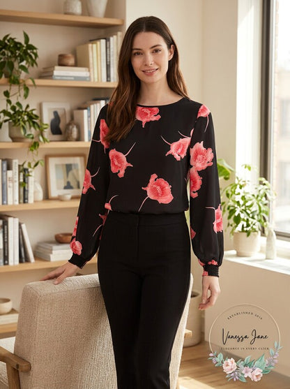 Bar III Printed Blouse, Size XL