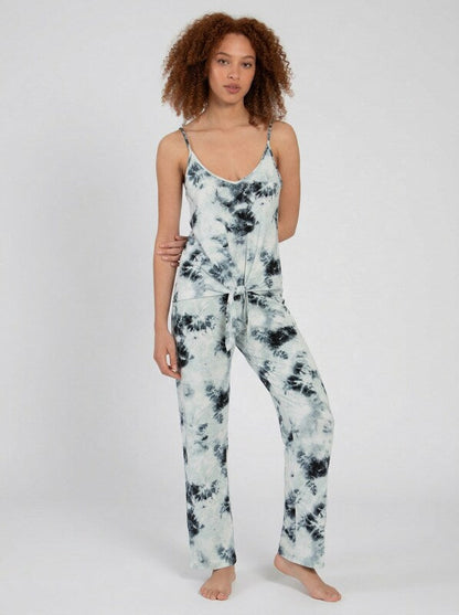 Midnight Bakery Tie-Front Tie-Dyed Hacci Cami, Large