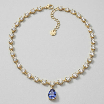 Charter Club Crystal and Stone Teardrop Lariat Necklace
