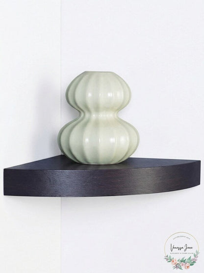 Home Decorators Collection Espresso Floating Corner Shelf
