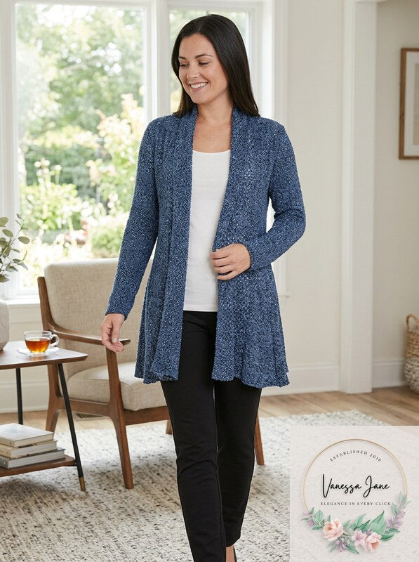 Ny Collection Textured Open-Front Cardigan,Size XS