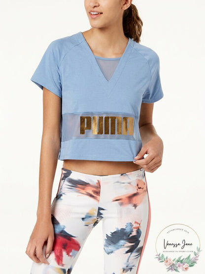 Puma Exposed Metallic Logo T-Shirt Size Small