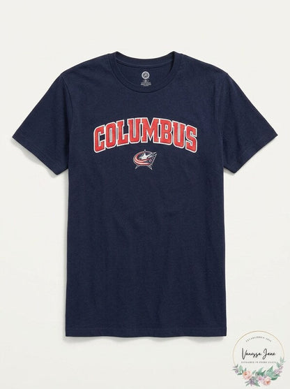 NHL Columbus Blue Jackets Mens Cotton Tee, X-Large, Navy