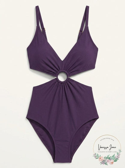 Bar III Ring Monokini One-Piece Swimsuit, Size Small