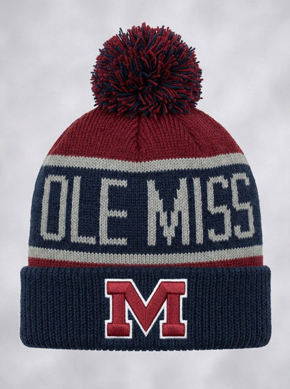 NCAA Mississippi Old Miss Rebels Calgary Cuff Knit Hat, One Size, Red/Black
