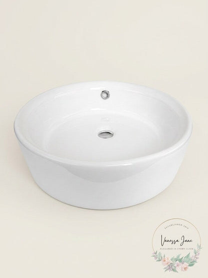 Eago EAGO 15.75-in White Round Counter Top Vessel Sink BA129