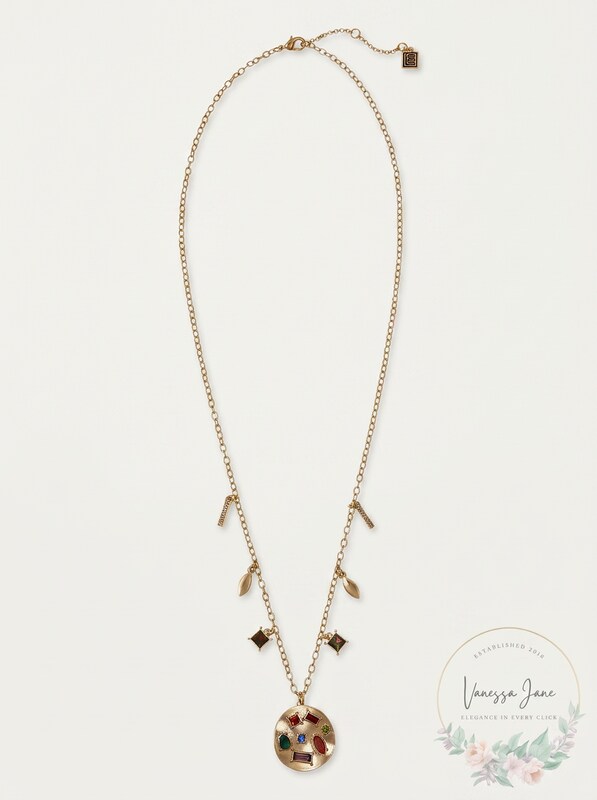 Laundry by Shelli Segal Gold-Tone Multicolor Crystal Charm Pendant Necklace