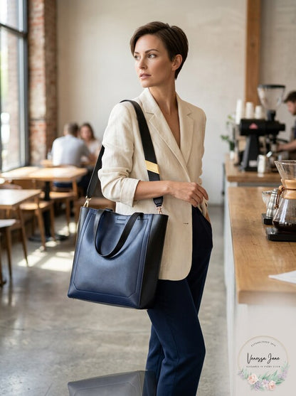 Calvin Klein Karsyn North South Leather Small Tote Shoulder Bag
