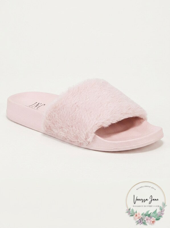 International Concepts Faux-Fur Slide Slippers,Size XL
